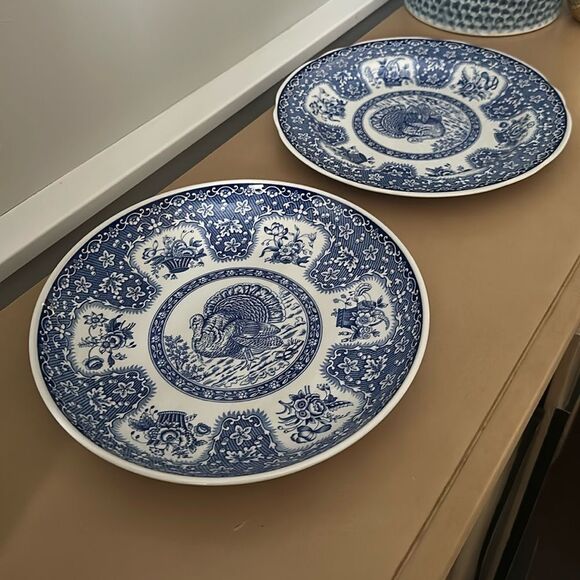 Spode Festival Blue & White 2 pc English Dish Serveware - Picture 1 of 7